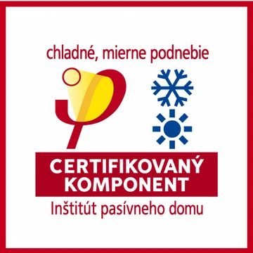 Certifikovaný komponent – Inštitút pasívneho domu, chladné mierne podnebie